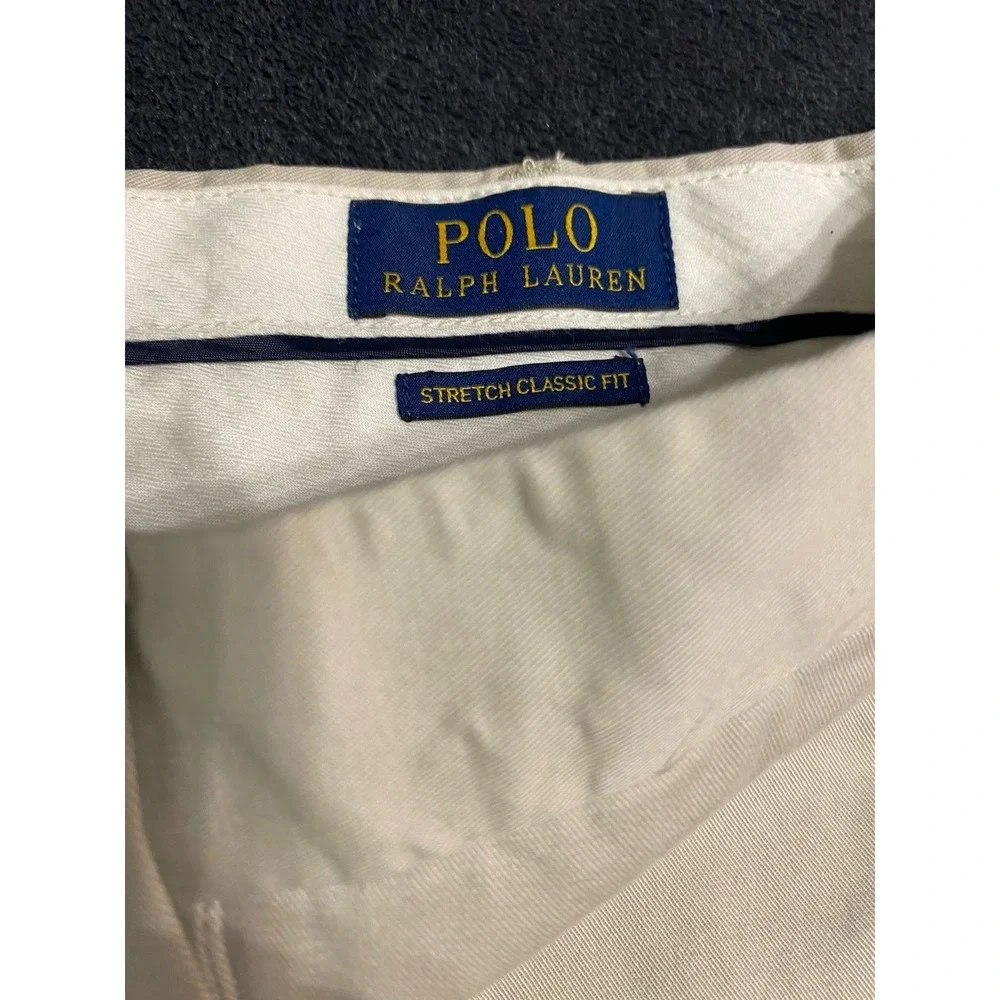 Polo Ralph Lauren Pants Mens 34x34 Stretch Classic Fit Chino Khaki Beige Tan
